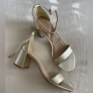 Steve Madden Pristine Strapped Gold Low Heels